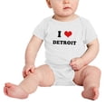 thumbnail image 2 of I Heart Detroit Love Funny Baby Bodysuits (White, 3-6 Months), 2 of 5