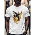 thumbnail image 4 of Killer Whale Men's T Shirts Fire T-Shirt for Men Cartoon Crew Neck Tees Cotton Tops, White, M, 4 of 7