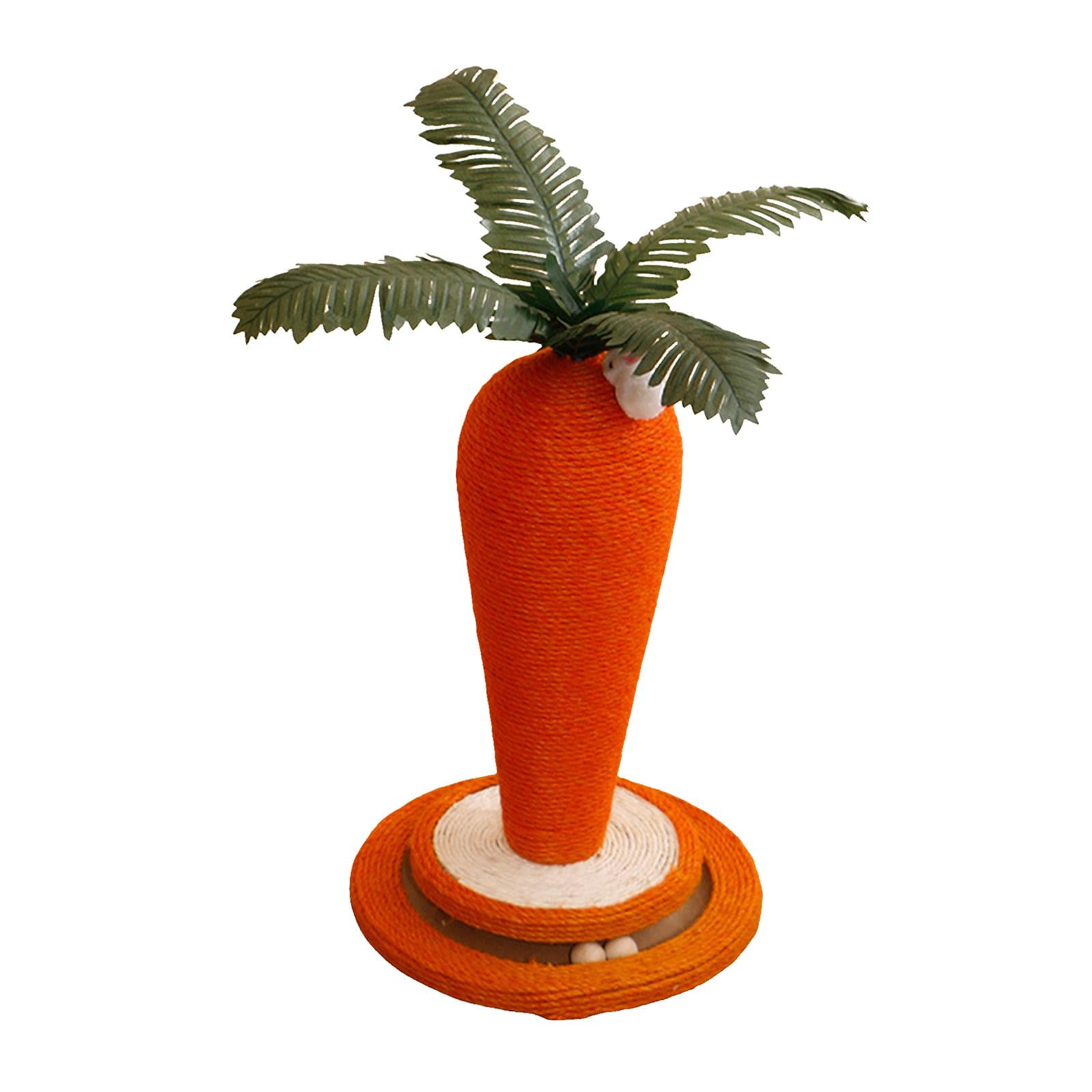 Bvdfgk Carrot-shaped cat scratcher, interactive pet toy, funny carrot-shaped scratching Turntable 30x30x43cm