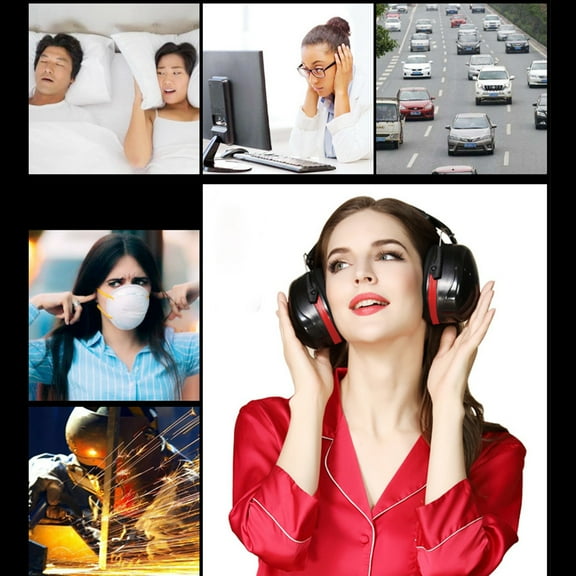 HongHeng 1 Pack Noise Reduction Ear Muffs, Ear Protection Noise Cancelling Earmuffs for Adults Kids Autism, Adjustable Sound Proof Hearing Protection for Work Shooting Mowing