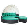 thumbnail image 3 of Lounge Daybed Sofa Bed, Blue, Rattan, Wicker, Outdoor Patio Balcony Cafe Bistro Garden Hospitality Restaurant, Modern Contemporary HB34967, 3 of 9