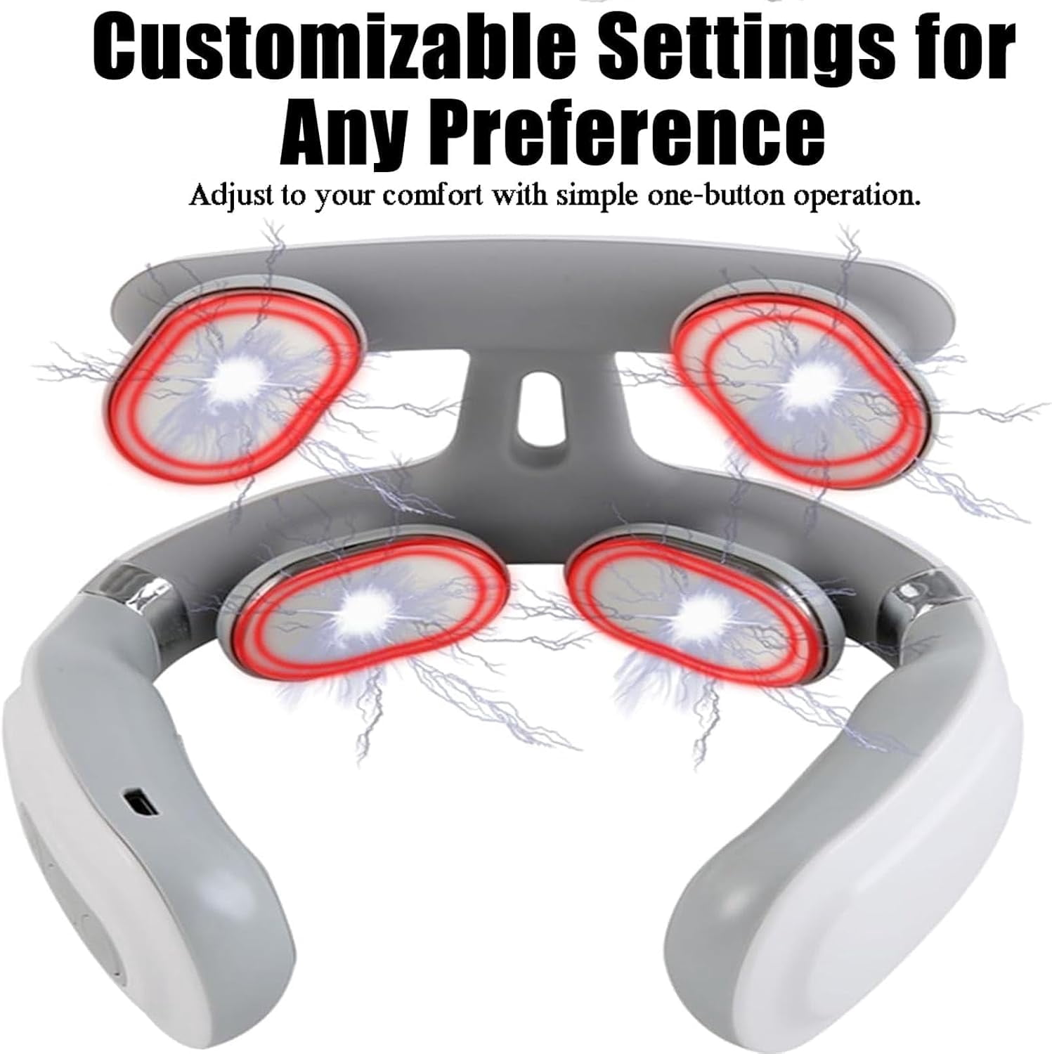 Vitality Magic Pro 2.0 Neck Massager, Vagus Nerve Stimulator for Neck4-Head Electric Massager, 6 Modes & 14 Intensity Levels, Cordless Rechargeable Design, Shoulder Relaxation & Pain Relief（White）