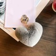 thumbnail image 2 of Coofit Key Chain Fashion Heart Shape Pom Pom Handbag Pendant Purse Charm Phone Charm, 2 of 6