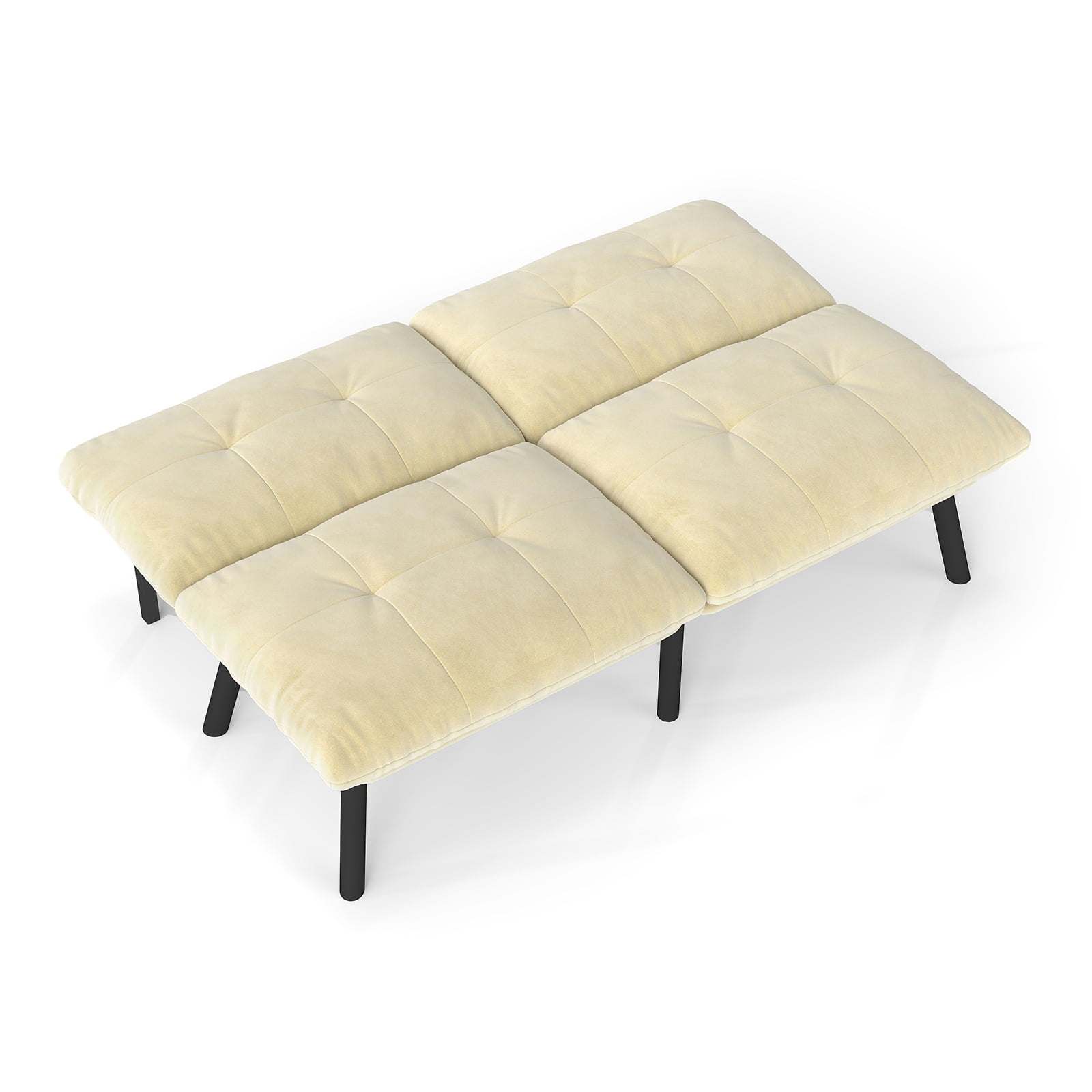 Gewnee Modern Folding Sofa Bed,Velvet Cushions Loveset,Adjustable Backrest,Suitable for Small Apartment.Cream