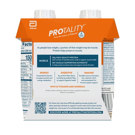 PROTALITY PROTEIN NUTRITION SHAKE I VANILLA I 4 PACK