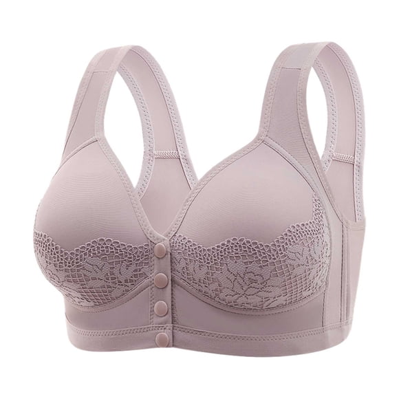 Women's Front Side Buckle Wireless Bra - Seamless Gathering, Adjustable - Sexy/Casual - All Seasons