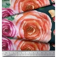 thumbnail image 2 of Soimoi Tissu en Poly Georgette Imprimé Feuilles et Roses au Mètre 52 Pouces de Large, 2 of 3