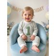 thumbnail image 6 of RUINIXCW Baby Boy First Birthday Outfit Romper Infant Boys 1st Birthday One Years Old Clothes Letter Embroidery Long Sleeve Waffled Striped Jumpsuit, 6 of 10