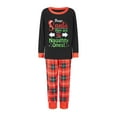 thumbnail image 2 of Elippeo Christmas Family Pajamas Matching Set Letter Santa Hat Arrow Print Long Sleeve Tops and Plaid Pants Sleepwear, 2 of 10
