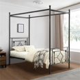 thumbnail image 3 of Maklaine Transitional Metal Frame Canopy Twin Platform Bed in Black, 3 of 5