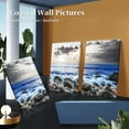 thumbnail image 2 of Beach Canvas Wall Art for Living Room, Blue Coastal Wall Decor for Bedroom, Seaside Pictures for Bathroom Wall Decoration, Ocean Painting Set for Office, Home Decor for Wall, 12"X16", 2 of 6