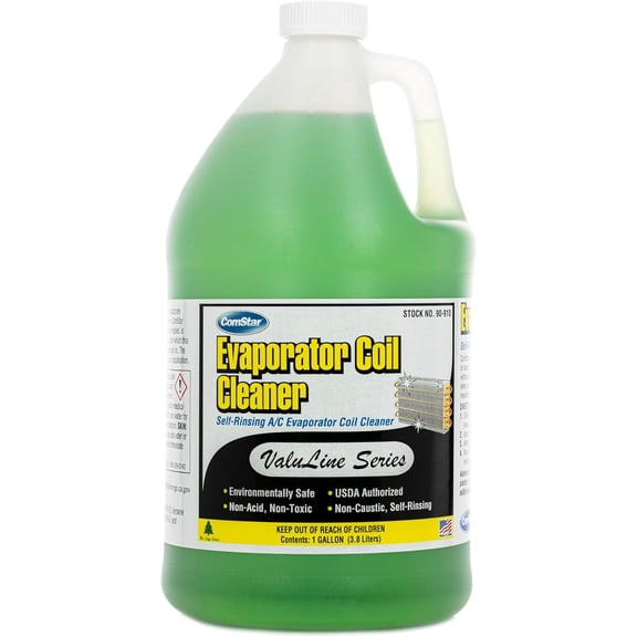 ComStar Valuline Evaporator Coil Cleaner,1 Gallon Self-Rinsing Formula for AC Maintenance, Neutral pH, Non-Toxic, Removes Oily Dirt Build-Up, Ideal for Indoor Evaporator Coils, (90-910)
