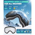 thumbnail image 2 of Gafas de esquí Snowalva sin marco con 2 lentes de esquí con imanes UV400, 2 of 7