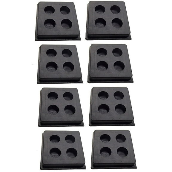 RAParts (8) Anti-Vibration Pads - Heavy Duty All Rubber Isolation Pads - 2" x 2" x 3/4"