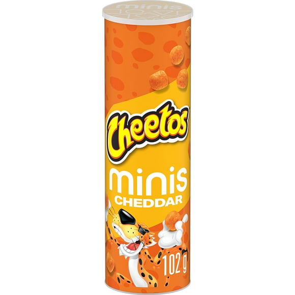 Cheetos Mini bouchées Cheddar Grignotines à saveur de fromage - Canister 102 g.