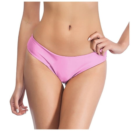 WERYOUNG Women Swim Bottom High Waist Retro Basic Full Coverage Bikini Tankini Swimsuit Briefs Summer Tropical Brazilian Vacation Swimwear Beachwear Trendy Pink XL