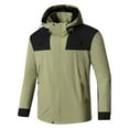 thumbnail image 2 of VBTAPA Mens Rain Jacket Waterproof Lightweight Hooded Windbreaker Color Block Trendy Outerwear Jacket for Golf Hiking Athletic Outdoor Army Green L, 2 of 4