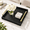 Black-20" x 20" x 3", variant on Blue 20" x 20" x 3" Rectangle Decorative Serving Tray for Home and Ottoman