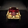 thumbnail image 2 of 244Ct Oval Cut Lab Created Red Ruby Women's Birthday Gift Ring 14K Yellow Gold Plated Silver, 2 of 3