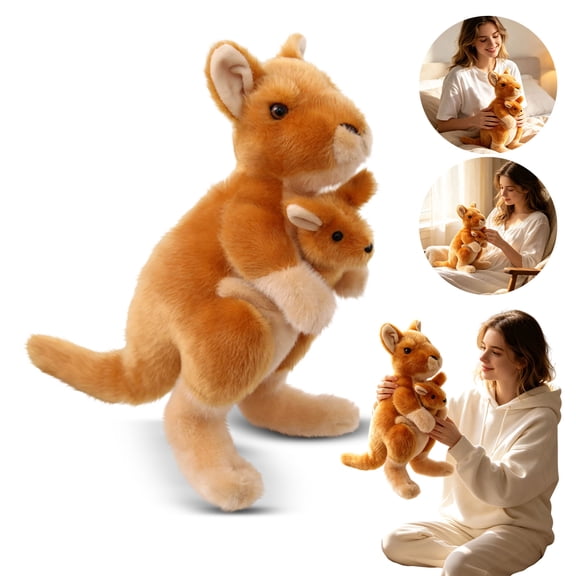 Stuffed Animals, Soft Huggable Kangaroo Stuffed Animal with Student Joey Inside, Nursery Decor for Toddlers and Families, Thoughtful Student Gift Student Shower Gift, Plush