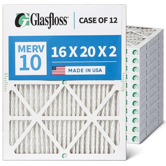 Glasfloss 16x20x2 MERV 10 Furnace Filter (12 Pack)
