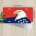 thumbnail image 2 of License Plate, Patriotic Eagle Decorative Front,Personalized Stainless Steel License Plate Cover For Men Women,12.2" X 6.2", 2 of 6