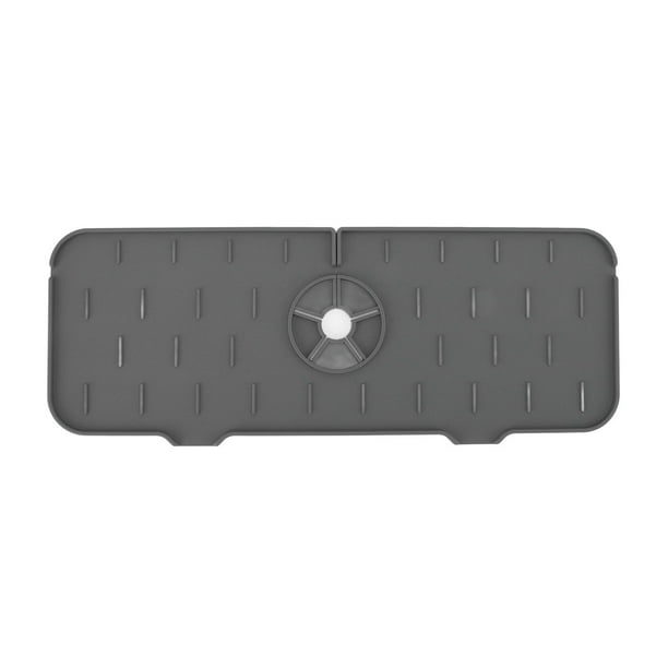 Alfombrilla de silicona para grifo de fregadero, alfombrilla colectora de agua para grifo, almohadilla de drenaje para fregadero, almohadilla de secado para cocina, color gris