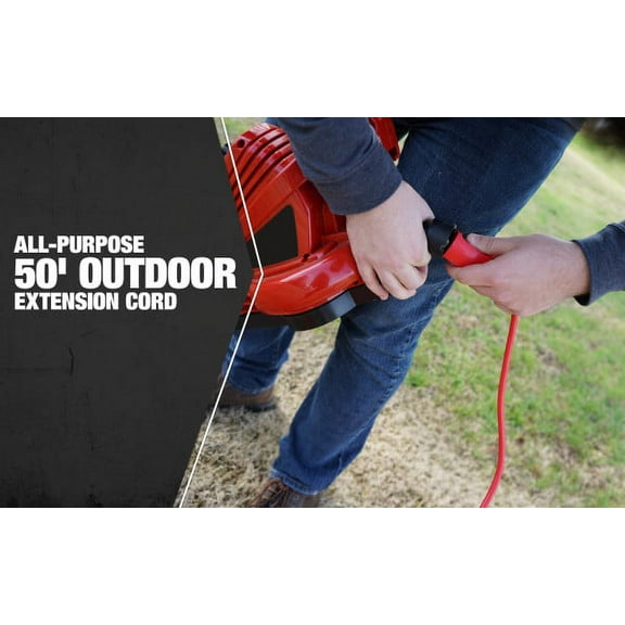 Southwire 2408SW8804 14/3 Heavy-Duty 15-Amp SJTW General Purpose Extension Cord, 50-Feet
