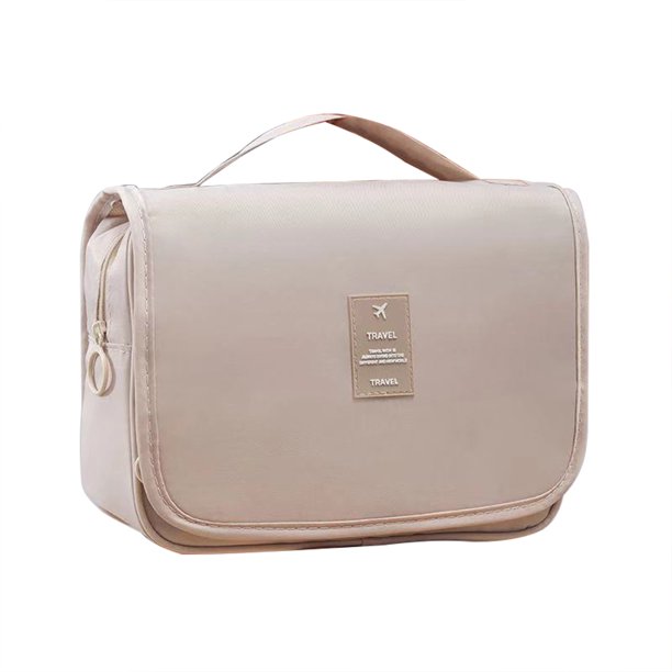 Bolsa de aseo impermeable para colgar con gancho resistente Almacenamiento personalizable Eccomum Beige