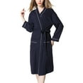 thumbnail image 2 of Summer Robe For Women Womens Bath Robes Terry Cloth For Women Short Waffle, Made Of Cotton Cotton Robe Towel Womens Navy Bathrobe, 2 of 9