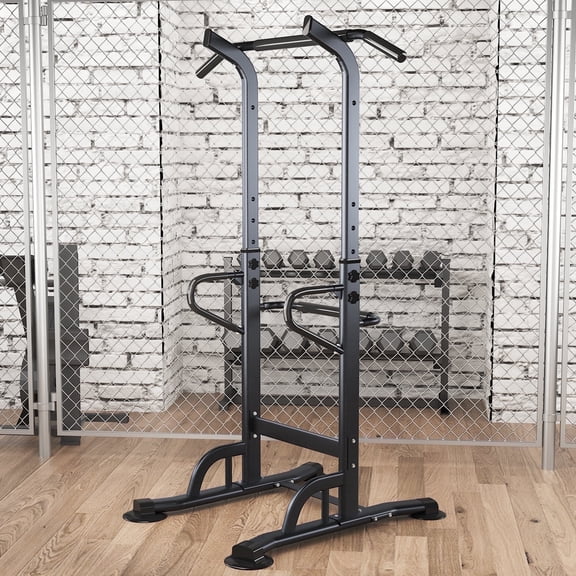 SogesPower Adjustable 82.7"H Pull up Power Tower Dip Stands 600lbs Max Multifunctional Fitness Station for Home