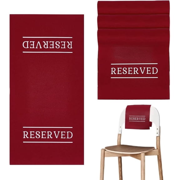 Reserved Seating Sign Seating Placeholder with Printed Word Reserved Chair Signs for Weddings Parties Celebrations Receptions Church or Event(Red 4pcs) Red DIY