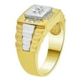 thumbnail image 2 of 14k Yellow and White Gold, Fancy Ring Men Guy Gent Created CZ Signet Design Size 10.5, 2 of 3