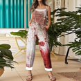 thumbnail image 6 of WTOBBY Women's Casual Jumpsuit in Loose Retro Fit with Halloween Print, Suspenders Made from Cotton and Linen, Comfortable for Daily Activities,VermilionS, 6 of 6