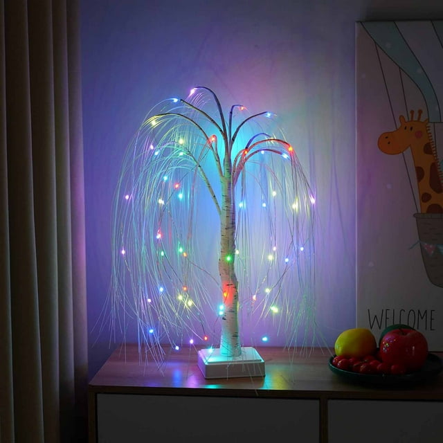 Xihbxyly Árbol Bonsái de 50 Cm, Luces Led Rgb, 16 Modos de Cambio de Color, Control Remoto, Alimentación Por Usb y Batería, Luz Nocturna Decorativa, Ideal para Fiestas Navideñas, Dormitorio, Oficina,