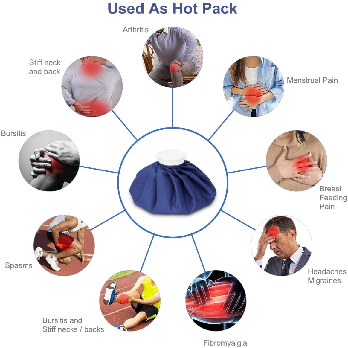 6 x Ice Bags Hot Packs Knee Neck Reusable Cold Relief Pain Headache Sport Injury