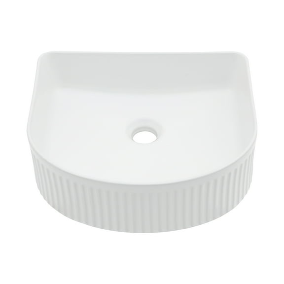 15.69"×13.69"×5.13" White Ceramic Countertop Bathroom Sink