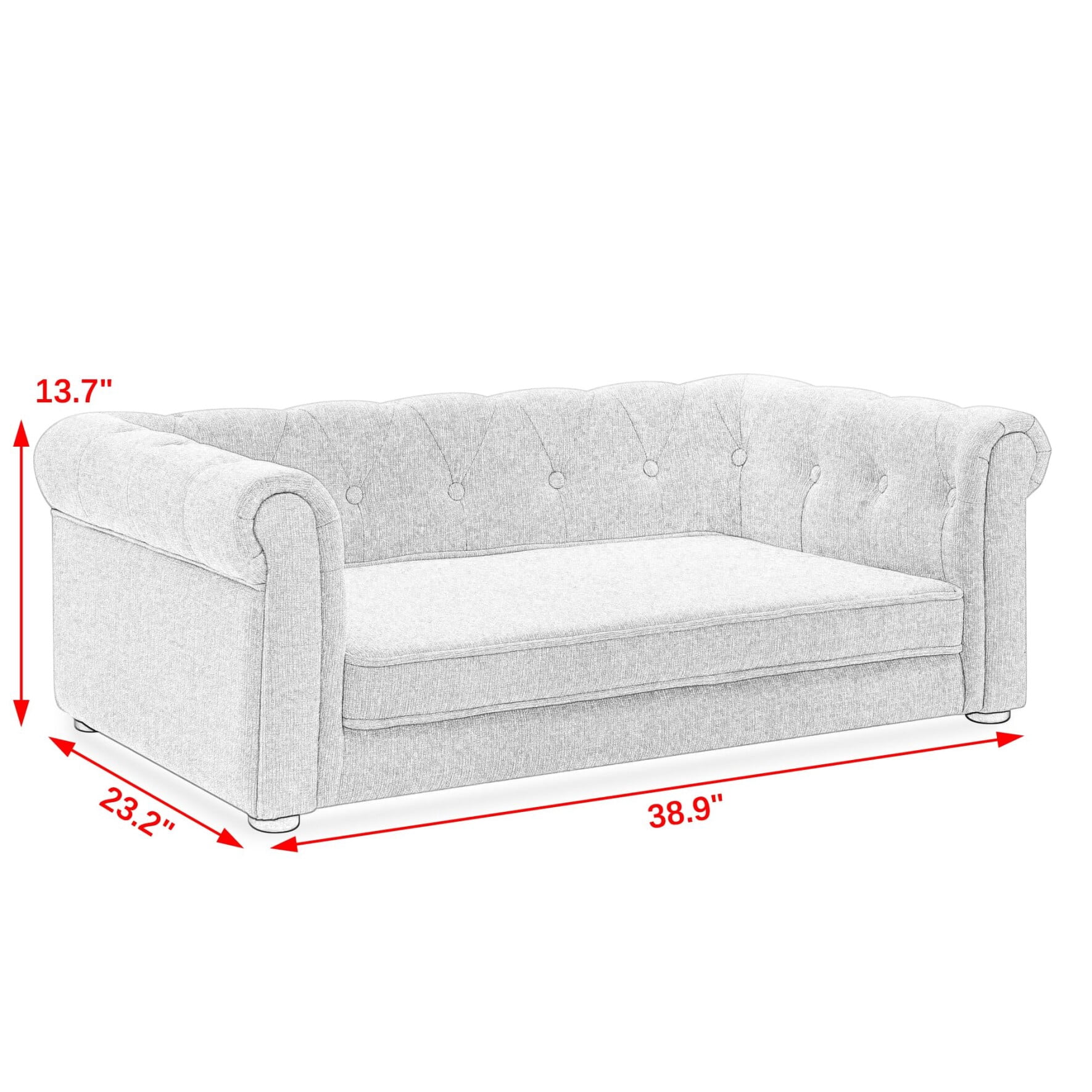 Pet Bed, Elegant Rectangle Pet Bed for Medium and Large Dogs, Elevated Dog Sofa Bed, Dog Couch, Modern and Stylish Dog Sofa for Large Dogs, Blue