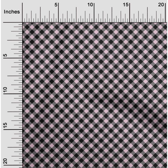 oneOone Viscose Chiffon Blush Pink Fabric Check Sewing Material Print Fabric By The Yard 42 Inch Wide