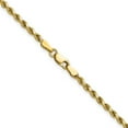 thumbnail image 4 of Diamond2Deal 10K Yellow Gold 2.5 mm Semi-solid Diamond-cut Rope Chain Necklace for Women 24", 4 of 7