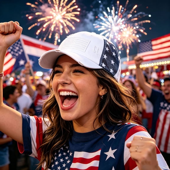 QSAWXQZ Women's Baseball Cap Independence Day Flag Hollow Out Mesh Adjustable Cotton Outdoor Sun Hat Lightweight Travel Headwear Free Size
