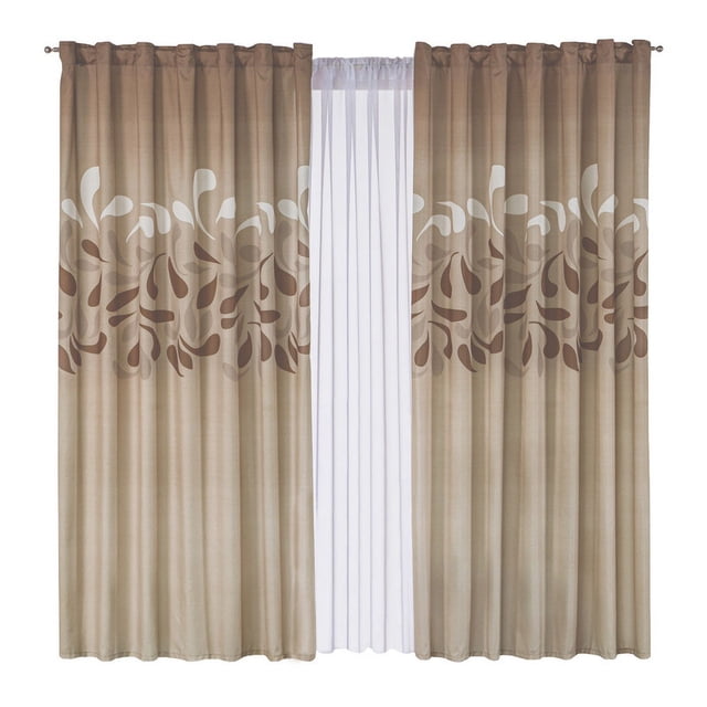 Cortina Decorativa Estampada Castaña Colchas Concord