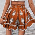 thumbnail image 6 of Ruimatai Women's Bohemian Printed Wide Leg Shorts Casual Comfortable Elastic Waist Summer Beach Shorts Fashion, 6 of 9