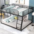 thumbnail image 3 of Triple Tree Adult Metal Full XL-over-Queen Standard Bunk Bed with Ladder Black, 3 of 8