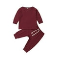 thumbnail image 1 of Newborn Baby Clothes Set Long Sleeve Solid Color Pajamas Set Cotton Outfit Nightwear, 1 of 8