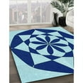 thumbnail image 2 of Ahgly Company Indoor Rectangle Patterned Blueberry Blue Area Rugs, 7' x 9', 2 of 6
