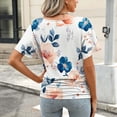 thumbnail image 4 of Short Sleeve Striped Shirt for Women V Neck Graphic Tshirt Loose Fit Graphic T Shirt Elegant Tshirts Women Summer Clothes Sale, 4 of 6
