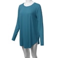 thumbnail image 6 of A2Y Women's Premium Solid Long Sleeve Round Hem Crew Neck Top Shirt Teal XL, 6 of 7