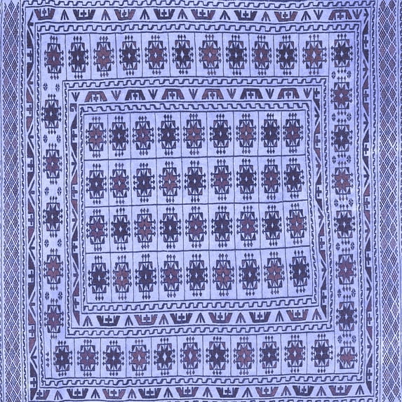 Ahgly Company Machine Washable Indoor Square Persian Blue Traditional Area Rugs, 8' Square