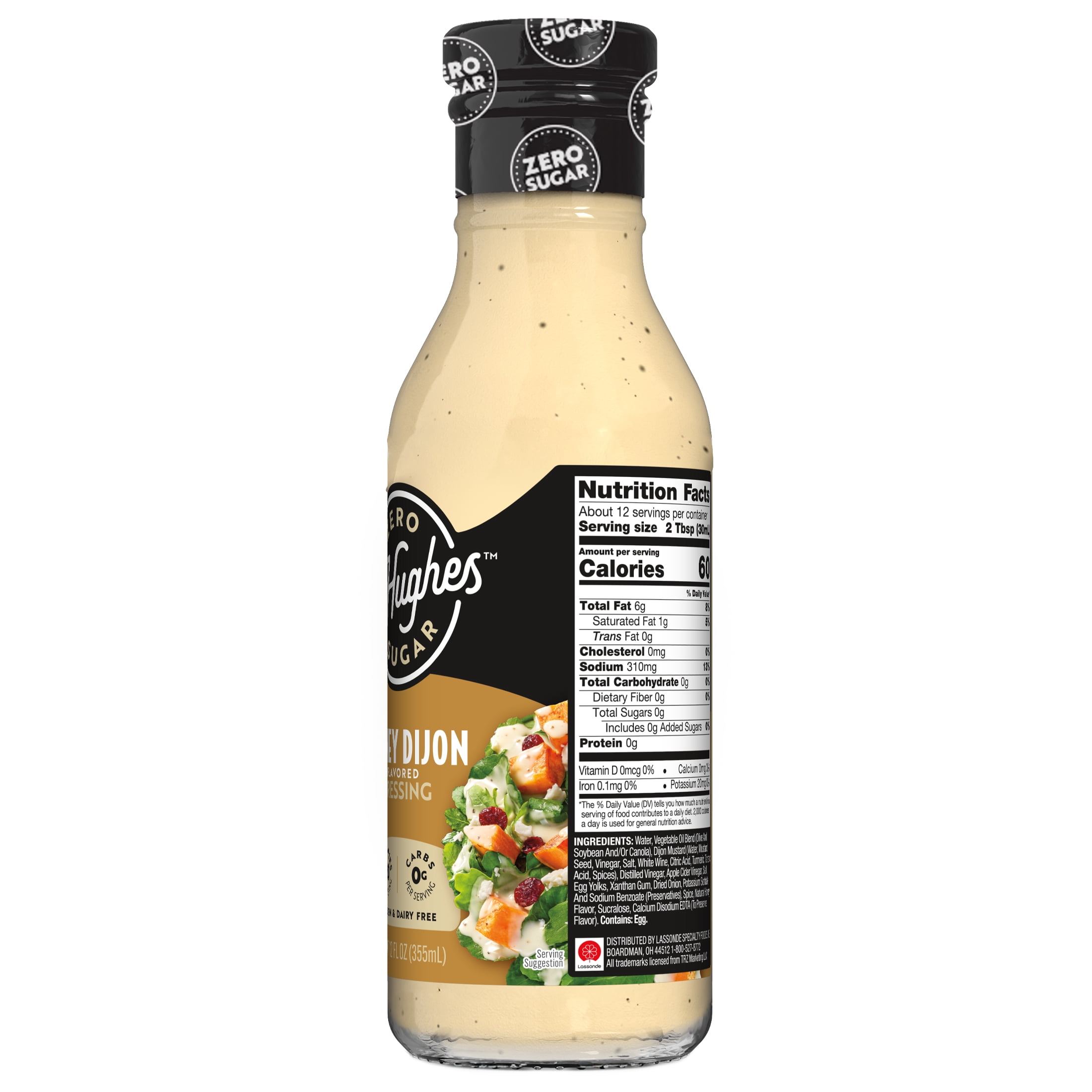 (3 pack) G Hughes Zero Sugar Honey Dijon Dressing, 12 Fl oz